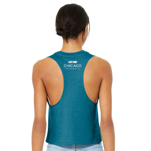 CHI Half/5K Women's Crop Racerback Tank -Teal- State