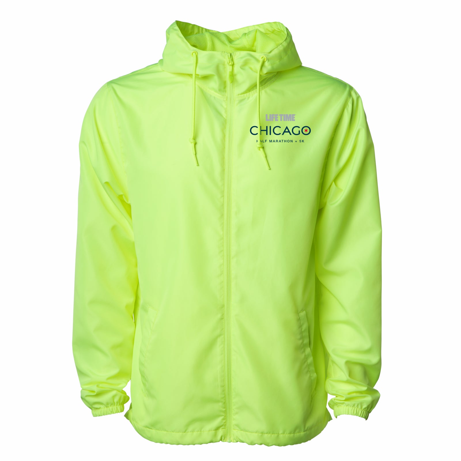 CHI Half/5K Hooded Zip Windbreaker -Hi Viz- Embroidery