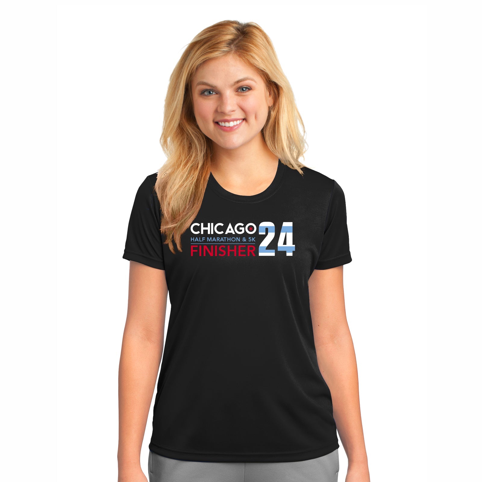 CHI Half/5K Women's Tech Tee -Black- 2024 Finisher