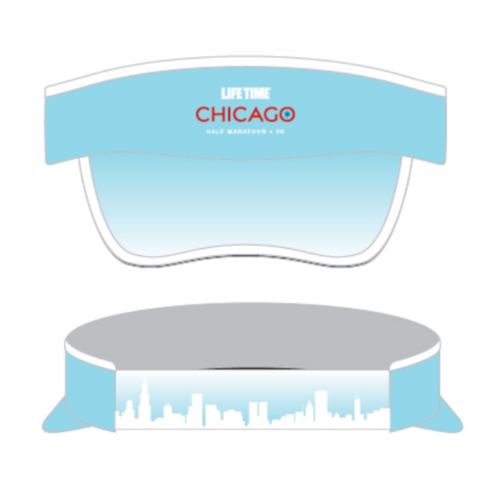 CHI HALF/5K Visor -Light Blue- Flag