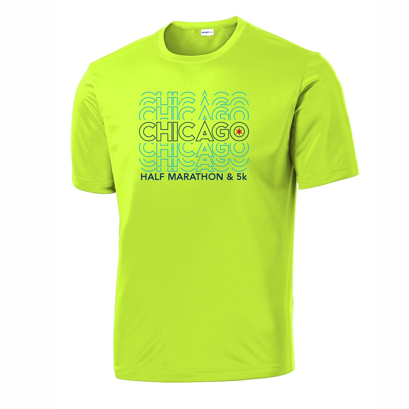 CHI Half/5K Men's Tech Tee -Hi Viz- Course