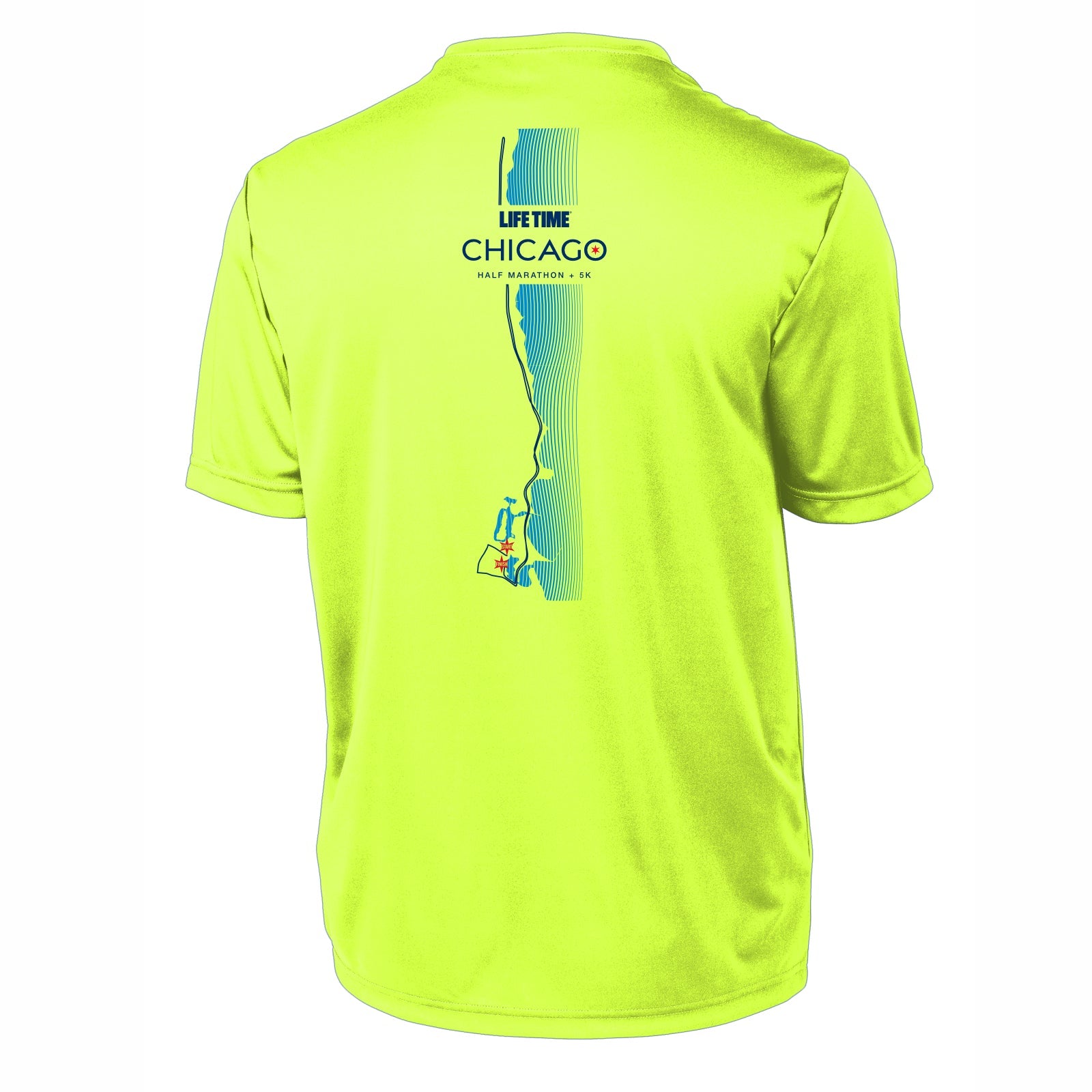 CHI Half/5K Men's Tech Tee -Hi Viz- Course