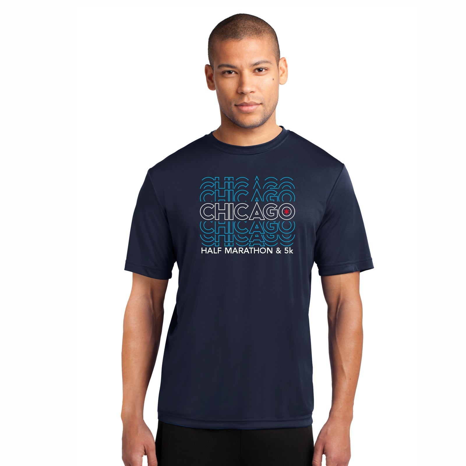 CHI Half/5K Men's Tech UPF50 Tee -Deep Navy- Course