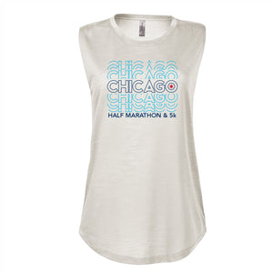 CHI Half/5K Women's Slub Tank -Parchment- Course