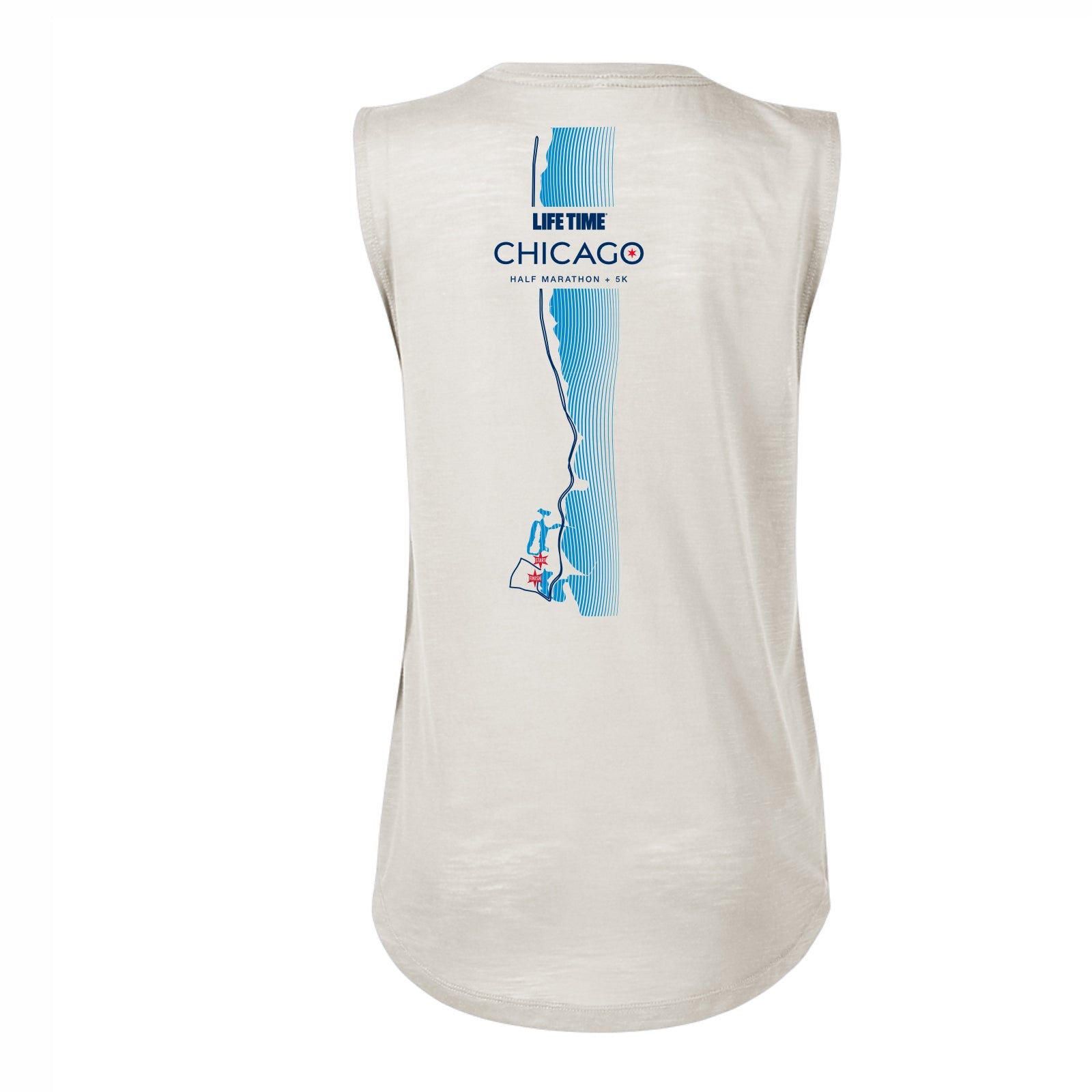 CHI Half/5K Women's Slub Tank -Parchment- Course