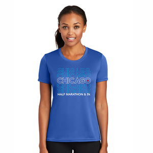 CHI Half/5K Women's Tech UPF50 Tee -Royal- Course