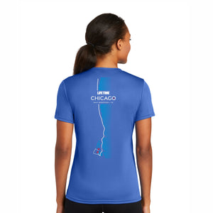 CHI Half/5K Women's Tech UPF50 Tee -Royal- Course