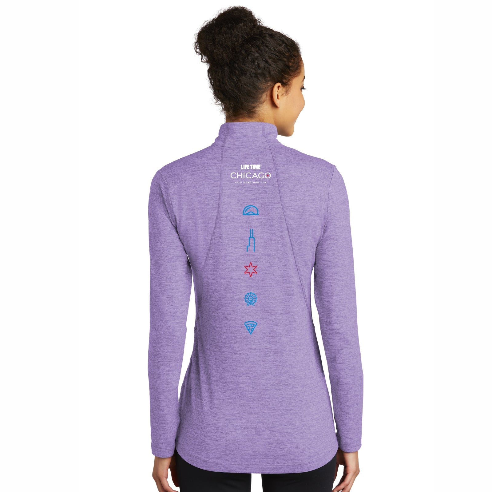 CHI Half/5K Women's Stretch 1/2 Zip -Hyacinth Heather- LCP