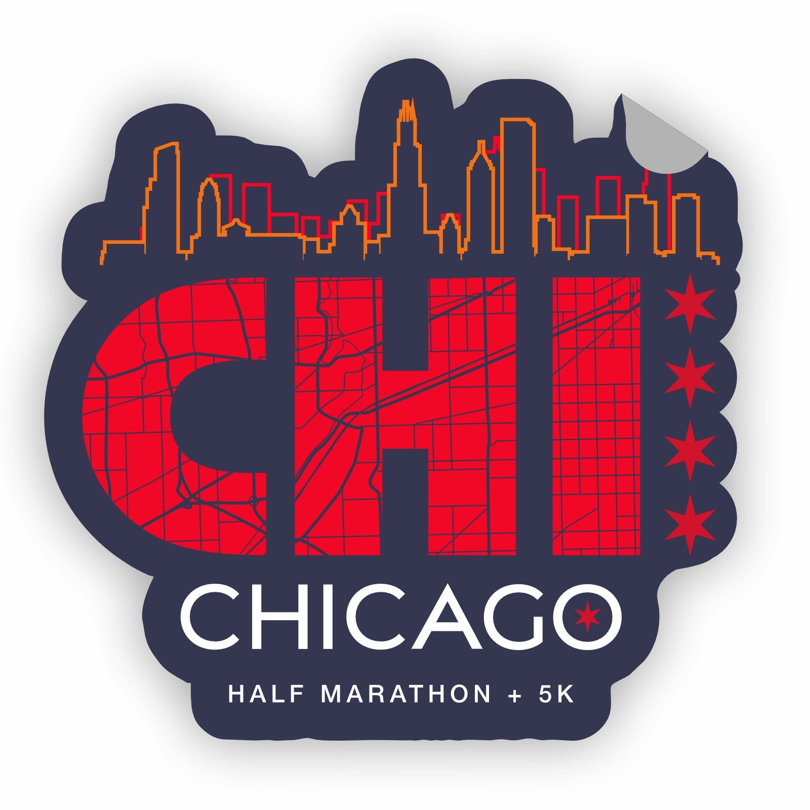 CHI Half Sticker - Die-Cut -Red- City