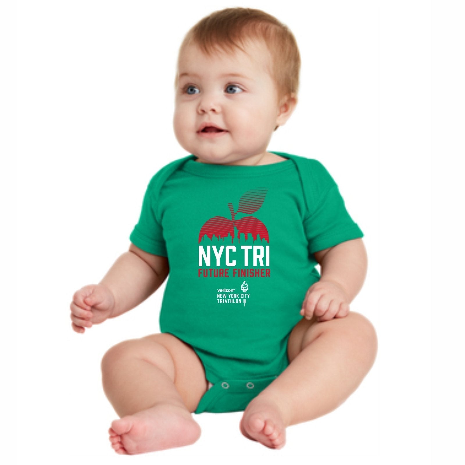 Infant SS Fine Jersey Onesie - Kelly 'Future Finisher Design' - NYC Tri