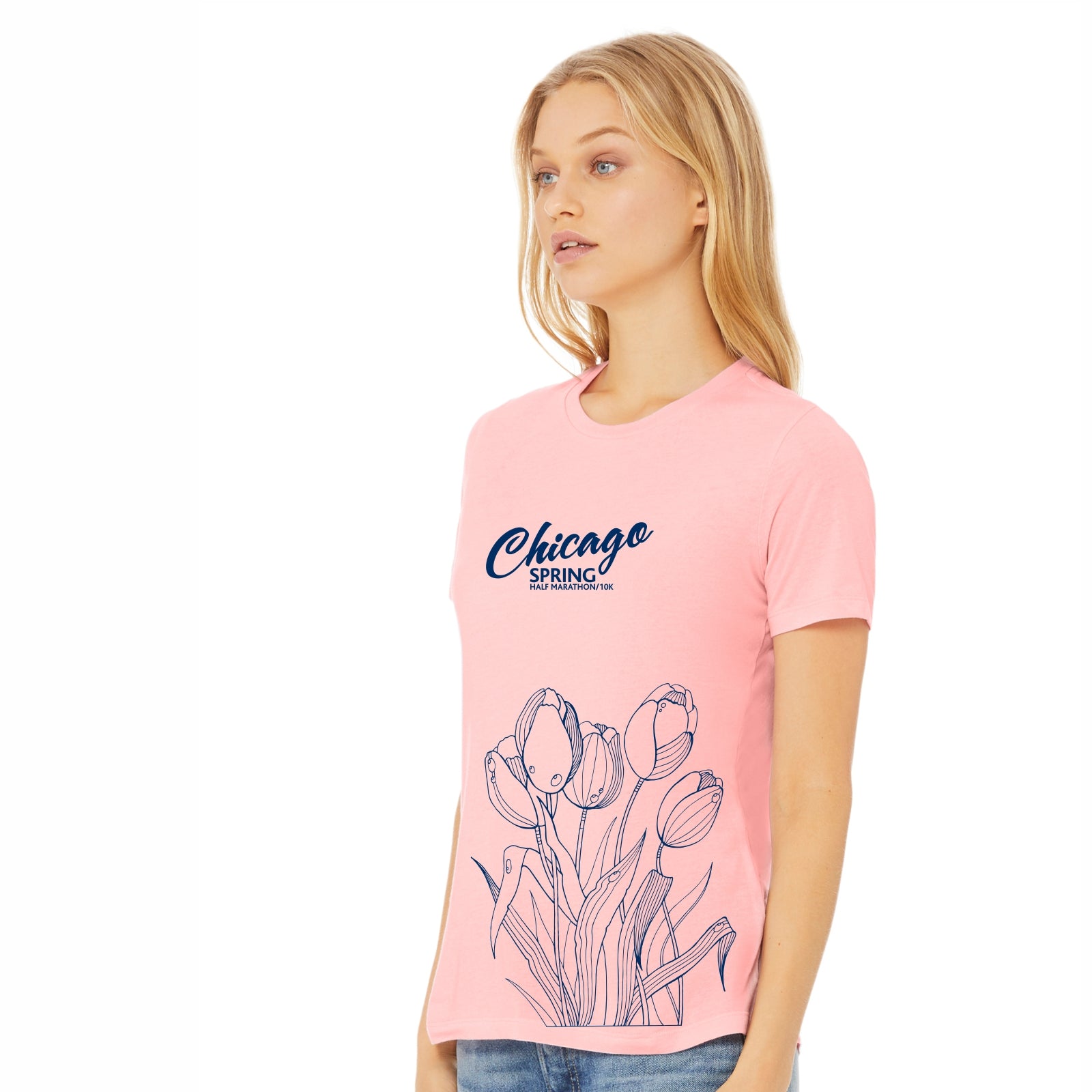 CHI SPRING HALF Women's SS Relaxed Tee -Pink- Tulip