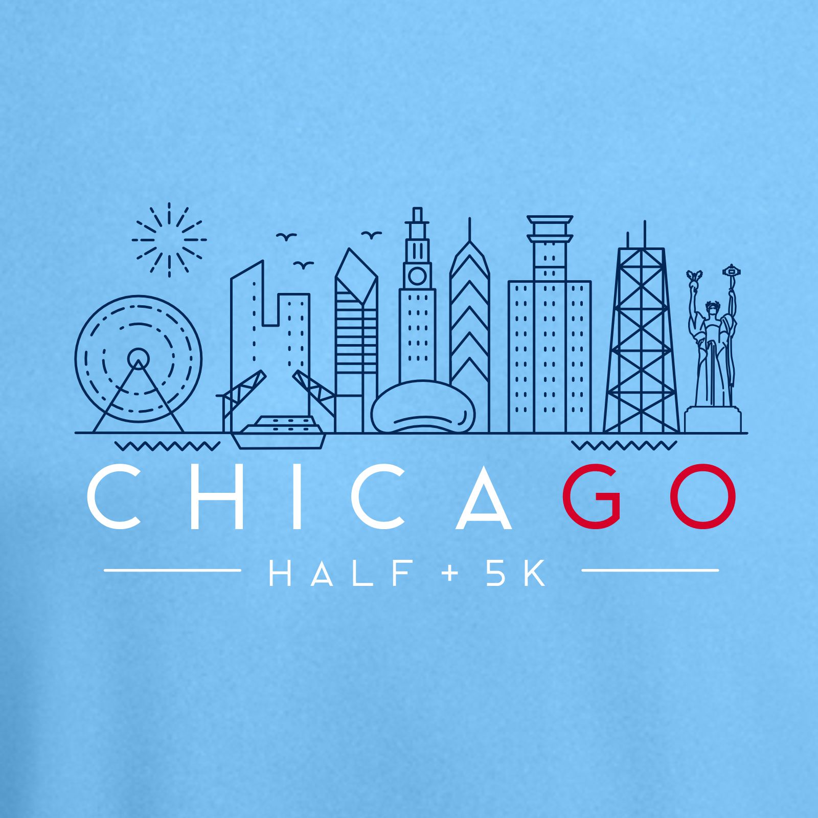 CHI HALF Women's Tech Tee -Light Blue- Skyline