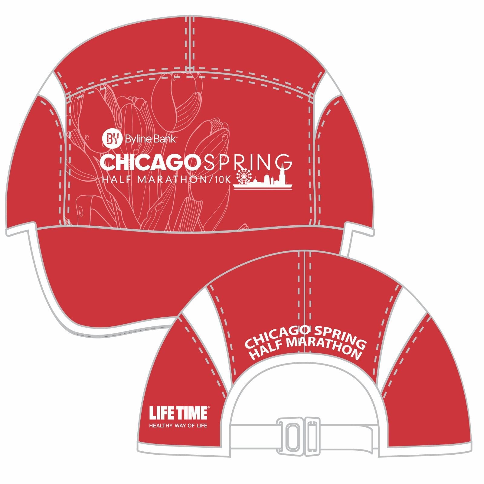 Chicago Spring Half / 10K Technical Run Cap - Red / White Gussets