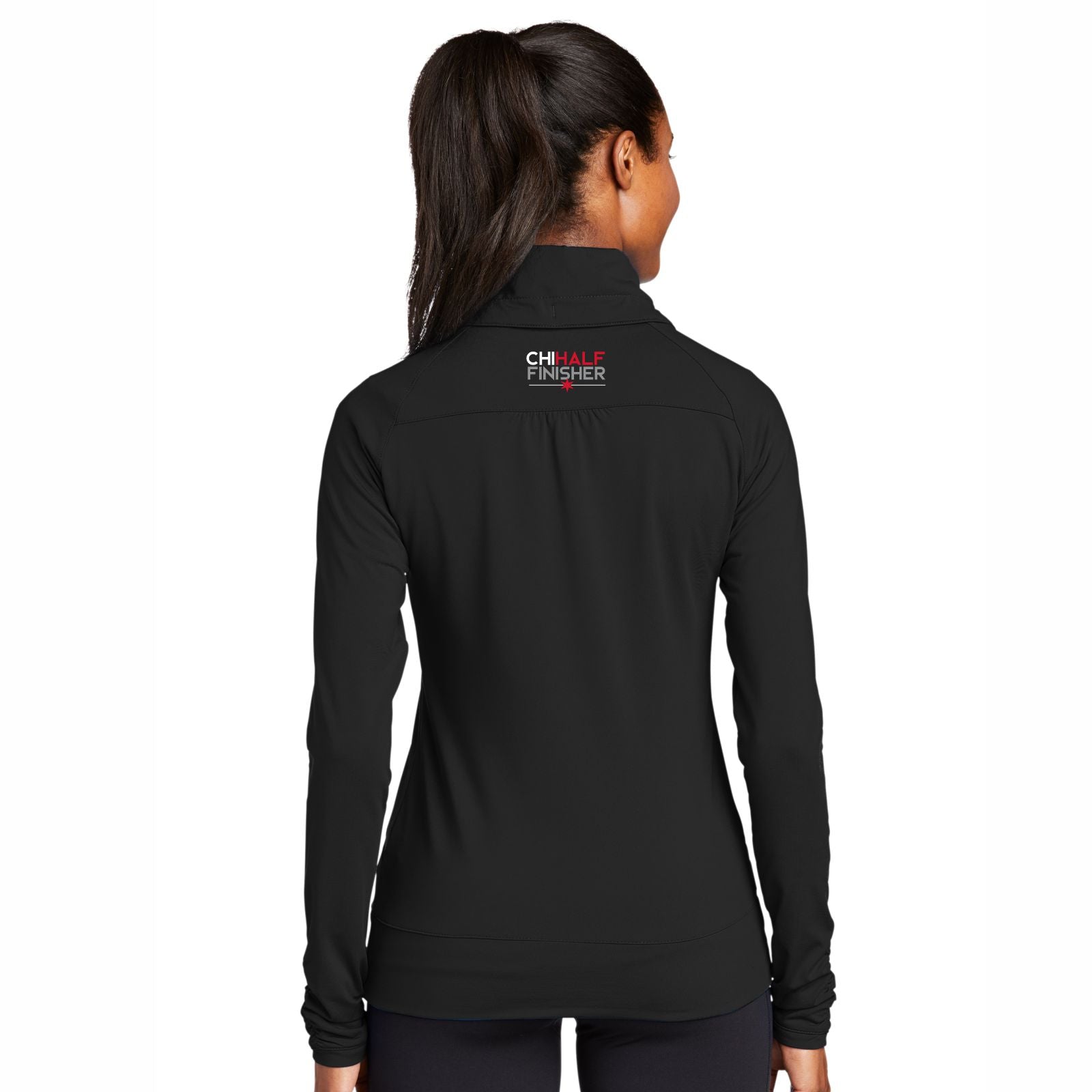 CHI Half/5K Women's Cowl Zip Jacket -Black- 2023 Finisher Embr.