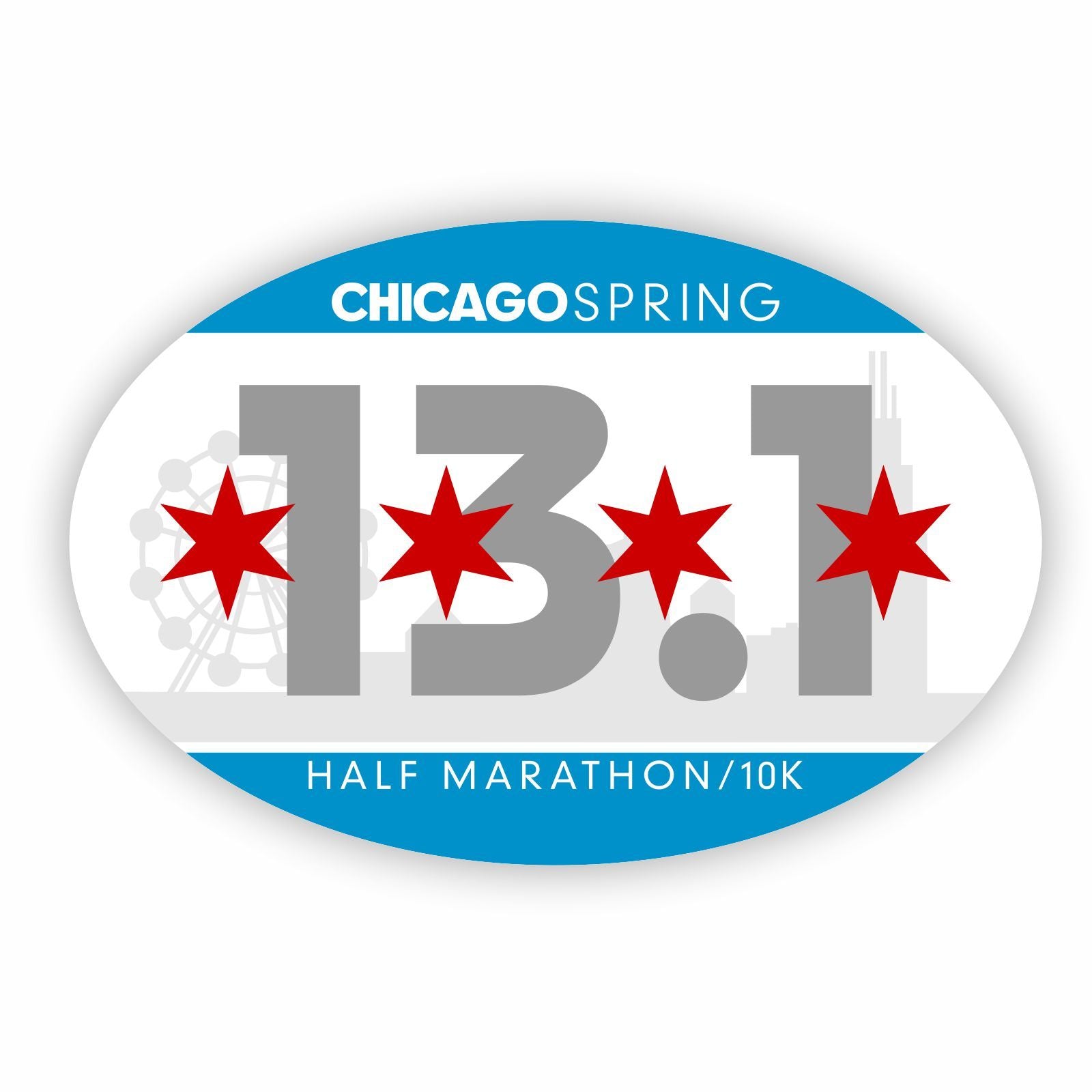Chicago Spring Half Magnet - Blue/White - 13.1