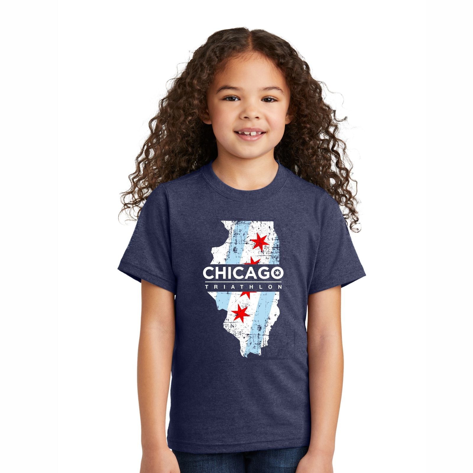 CHI TRI Youth Triblend Tee -Navy Heather- State