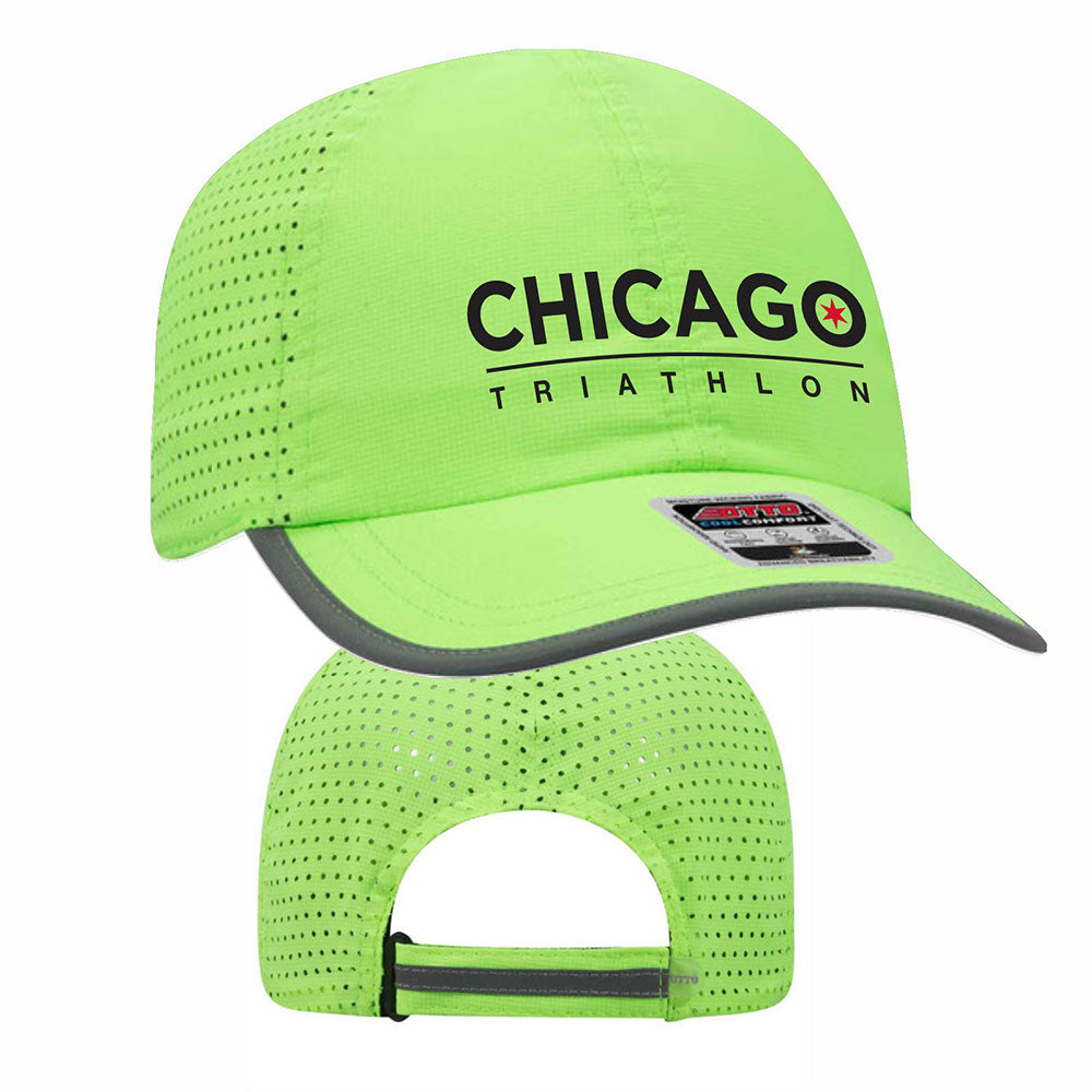 CHI TRI Cap - Reflective Tech -Neon Green- Logo