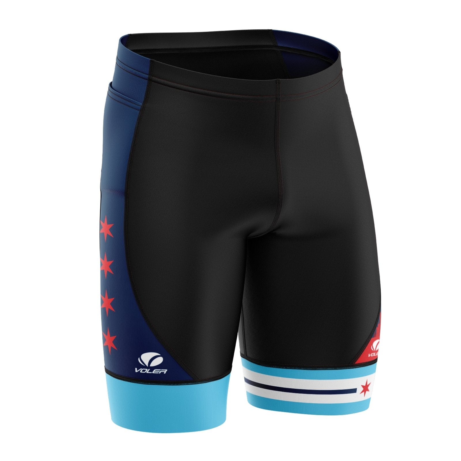 CHI TRI Voler Men's Tri-Shorts - Navy / Black Sides Star Design